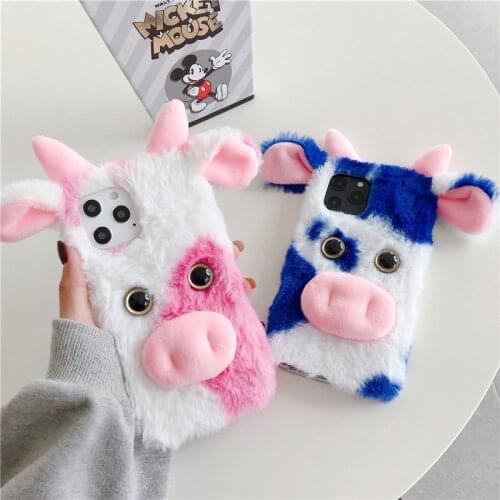 Cute Soft Warm Fluffy Fur Plush Protective Shockproof Back Case Cover Skin Shell for Samsung Galaxy Note 8 9 10 Plus 20 Plus