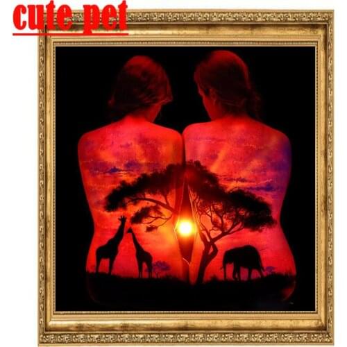 Wall Decor DIY 5D Human landscape art diamond painting 3D rhinestone embroidery diamond Mosaic painting home decorative