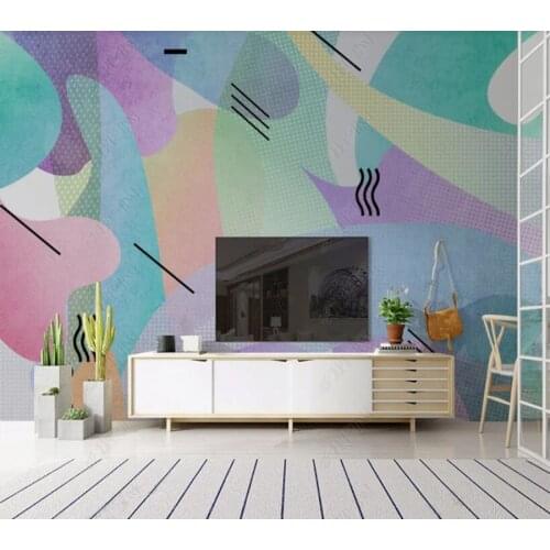 Custom papel parede Nordic modern abstract pattern geometric for living room bedroom sofa background wall decoration wallpaper