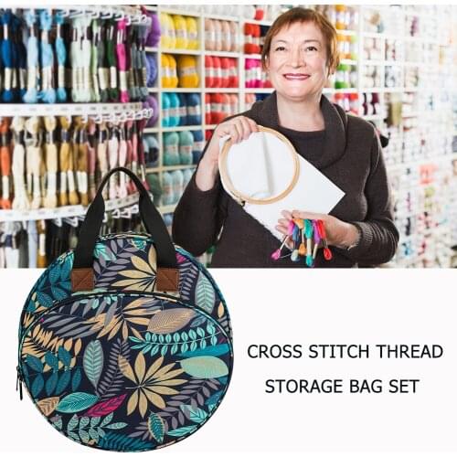 Yarn Sewing Accessories Organizer Hold Needles Embroidery Threads Kit Punch Embroidery Color Thread Pen Storage Bag