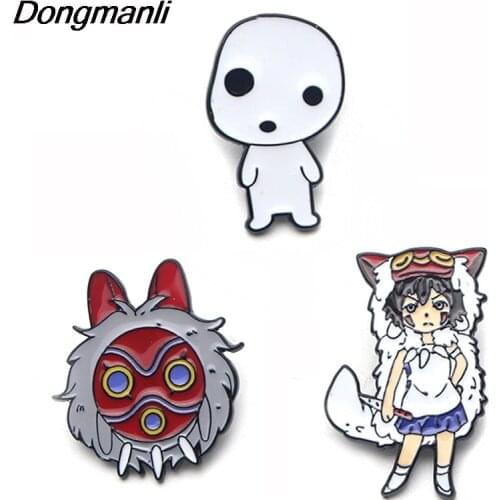 P3205 Dongmanli Ghost And Princess Enamel Pin Brooches Cartoon Creative Metal Brooch Pins Denim Hat Badge Collar Jewelry 1pcs