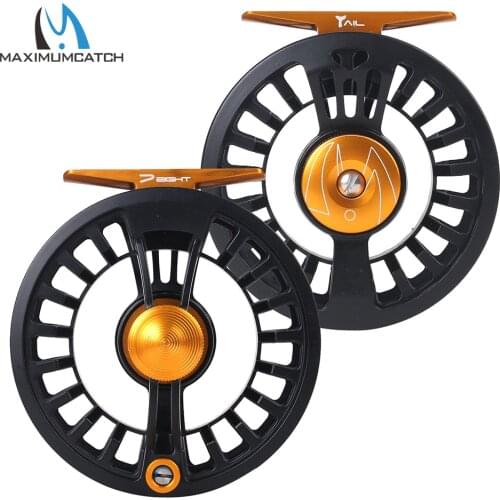 Maximumcatch Tail Fly Fishing Reel Super Light Weight CNC MachinedNon-stick coating Disc 5/6 7/8wt Black Fly Reel