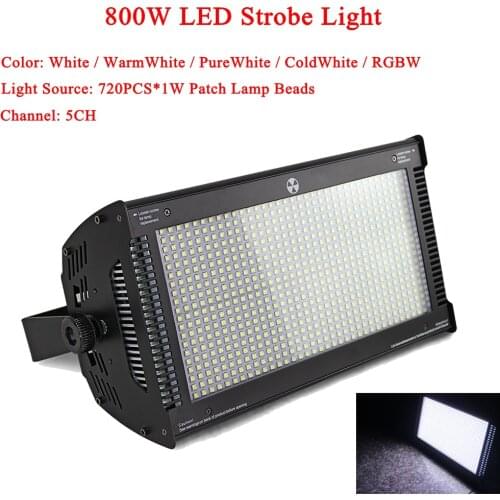 High power 800W led rgbw strobe light with dmx512 led wash stage lighting for ktv bar disco aluminum housing 3 pin XLR connect