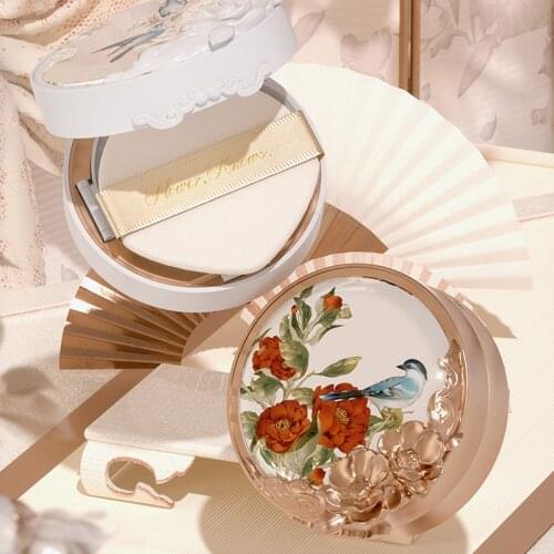 Chinese Style Flower Spirit Air Cushion Moisturizing Tender Cream Skin Brightening Concealer Oil Control Makeup Cushion Compact