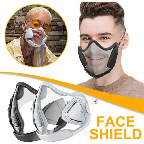 Motorcycle Bicycle Lucency Windproof Mask Sports Safety Plastic Dustproof Face Shield Facial Safety Prevent Saliva Filter Mask