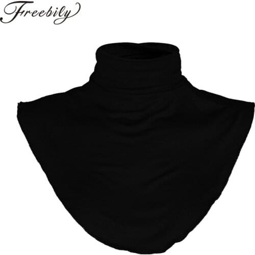 Womens Fake Collar Cotton Turtleneck Faux False Blouse Top Collar Black White Female Turtleneck Shirt Sweater Detachable Collar