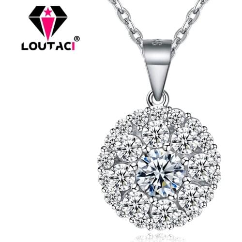 S925 Douyin Boom Rotating Sterling Silver Necklace Cubic Zirconia AAAAA White Round for Women