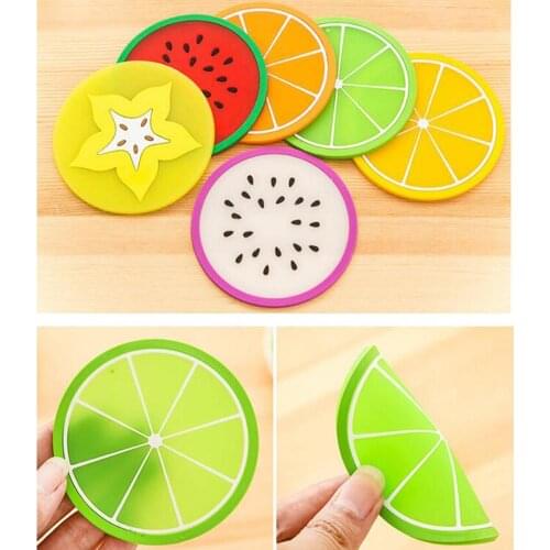 1 Pcs Fruit Shape Coaster Creative Cup Pads Silicone Insulation Mat Hot Drink Holder Kitchen Dining Bar Table Decorations