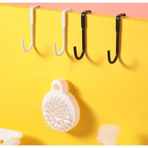 1 Pc S-shaped Stainless Steel Bathroom And Kitchen Storage Hook Keychain Without Perforation Bedside Cabinet Door Storage Hook