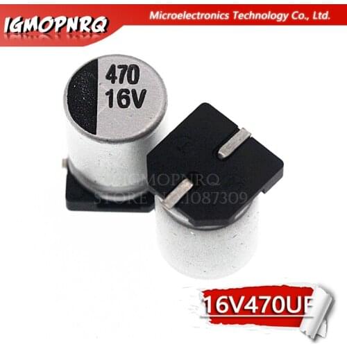10PCS Electrolytic capacitor 16v470uf 8*10mm SMD aluminum electrolytic capacitor 470uf 16v