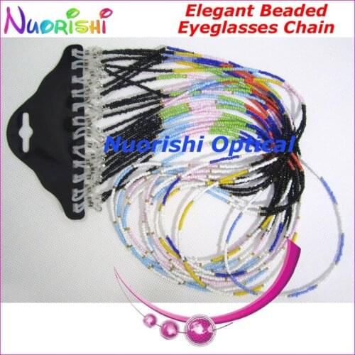 12pcs Nice Steel Wire Rope Beaded Glasses Eyeglasses Sunglasses Eyewear Spectacle Chain Cords Lanyard free shipping L838