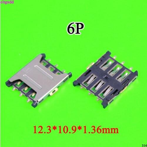 Cltgxdd 2Pcs Extender Nano SIM 6PIN Card Socket Connector Slot Tray Holder Adapter FFC FPC Smartphone Repair Accessory