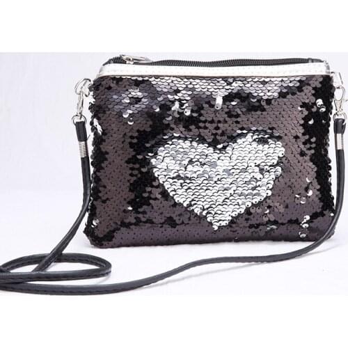 20PCS / LOT Sequins Single Shoulder Bag Envelope Bag Detachable Sash Ladies Sequin Bag Girl Coin Bag Card Storage Bag