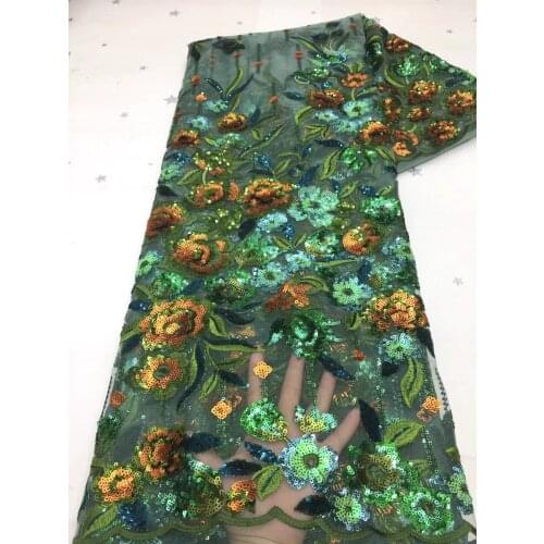 2021 High Quality African Sequin Lace Fabric Burgundy French Nigerian Tulle Lace Fabric DIY Evening Dress D4558