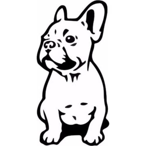 7.5*15.2CM FRENCH BULLDOG Dog Pet Breed Vinyl Decal Funny Animal Car Sticker Black/Silver C6-1350