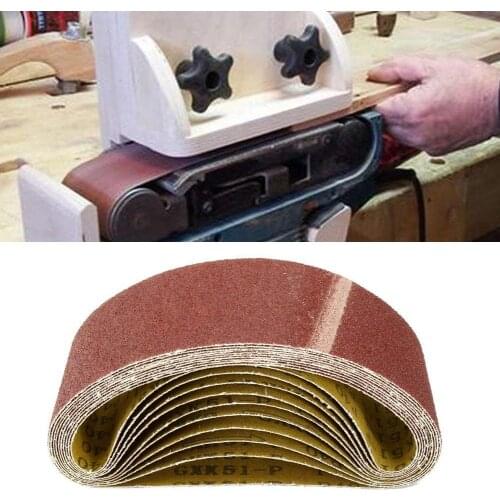 10Pcs 40/80/120/240 Grit Abrasive Sanding Belts for Sander Grinding Sanding Belts Adhesive Assorted Grinding Polishing Tools