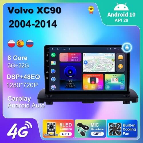 For Volvo XC90 2004-2014 Car Radio 4G WIFI Multimedia Video Player Navigation Car Android Auto Carplay 2 din Android 10 No DVD