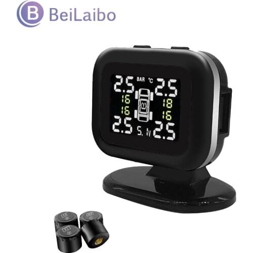 Auto 360 Degree Mini Tpms Tire pressure alarm tool Digital Tyre air monitoring system real time Auto parts with USB charging