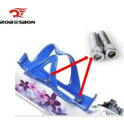 ROBESBON 2 pcs/lot Bike Bicycles Water Bottle Cage Bolts 5*12mm Stainless Steel Screws for Bottle Holder Bracket Rack Cycling
