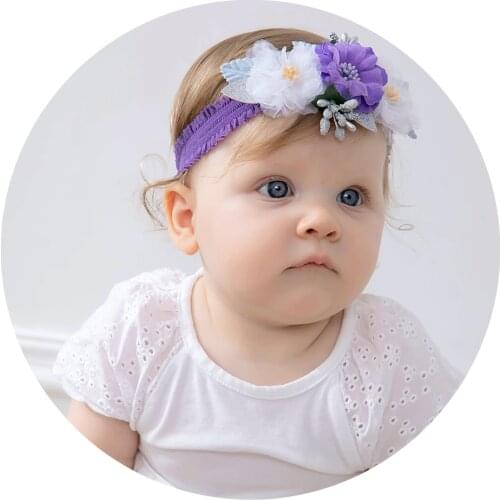 Flower Headbands For Girls Floral Nylon Elastic Princess Hairband Baby Headband Fashion Kids Headwear Newborn Hair Accessories