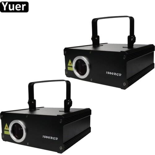 2Pcs/Lot 1.5W RGB Laser Light Colorful DMX512 Scanner Projector Party Xmas DJ Disco Show Lights Club Music equipment Beam Stage