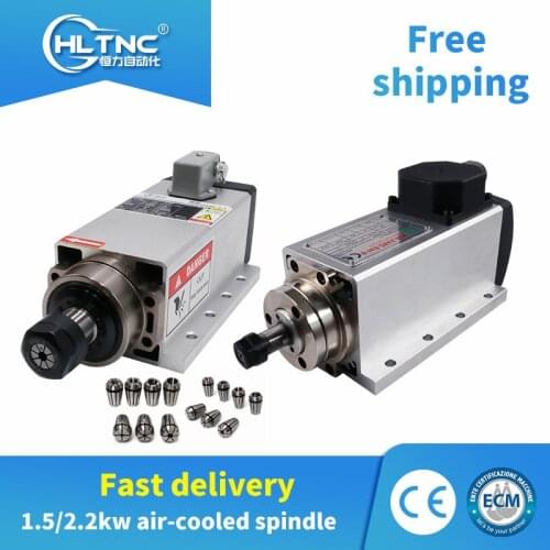 2020 promotion from China/Russia 1.5kw/2.2kw 18000RPM/24000RPM air cooled cnc spindle motor +1 set ER11 or ER20 collet For CNC