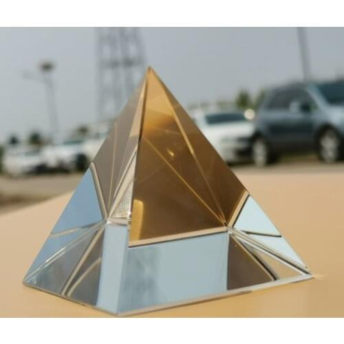 Egyptian Pyramids K9 Glass Pyramid 80mm Rainbow Crystal Photography Triangle Light Guide Science Optics Teaching Spectrum Tools