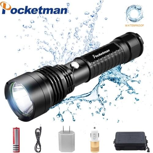 Pocketman 3000Lumens Super Bright LED Tactical Flashlight Rechargeable Waterproof Linternas Torch Aluminum Alloy by 1*18650