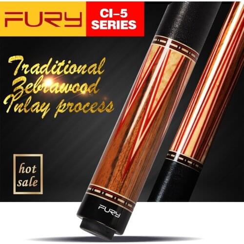 Fury Billiard Pool Cue CI-5 13mm Tiger Everest Tip 147cm Length Professional Maple Shaft 8 Teeth Joint High Quality Stick