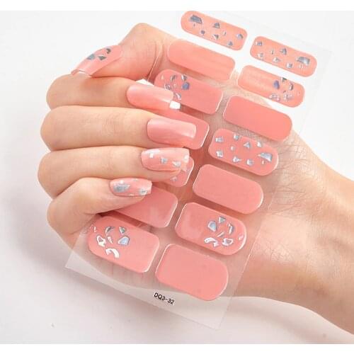 Hot Selling Solid/Glitter Color Nail Wraps Nail Stickers Full Cover Nail Stripe Manicure for Women Nail Art Drop Shipping