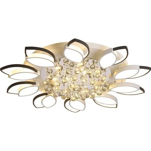 Living room crystal lamp home modern minimalist atmosphere flower shaped hall ceiling lights led master bedroom ceiling lamps
