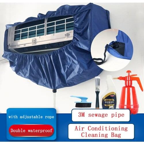 Air Conditioning Cover Washing cover Wall Mounted Air Conditioner Cleaning waterproof Protective Dust Cover withTightening belt