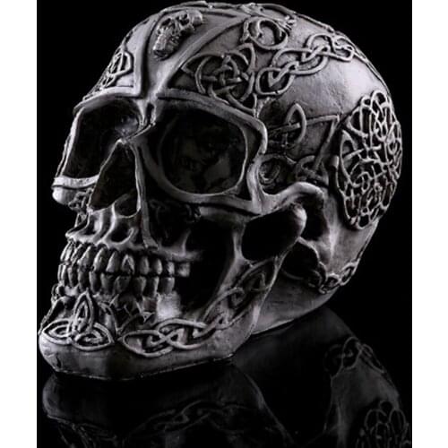 Skull Model Medical Science Study Supplies Skeleton Mold for Halloween Decoration Home Office Decor Gifts Kids Toys Skull Mold