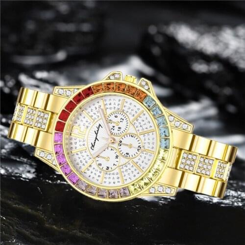 Fashion Women Watch with Diamond Watch Ladies Luxury Casual Womens Bracelet Crystal Quartz Wrist Watch Reloj Mujer