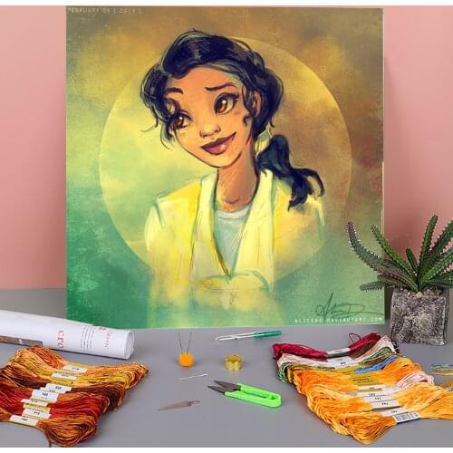 Doodles Printed Canvas 11CT Cross Stitch Set DIY Embroidery DMC Threads Needlework Handiwork Sewing Painting Sales Promotions