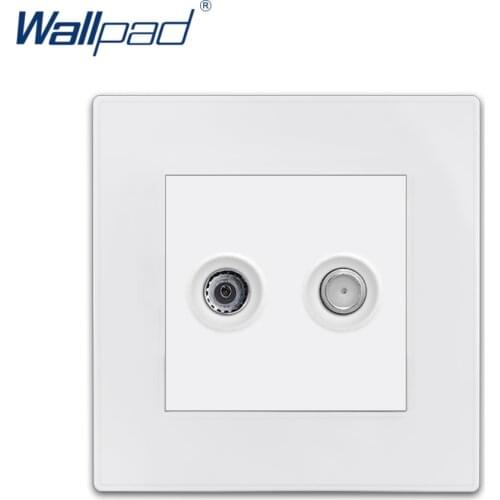 Wallpad SAT TV Socket Luxury White PC Panel Wall Week Electricity Outlet Sockets