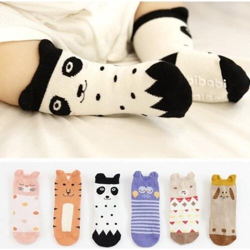 Newborn Baby Socks Cute Animal Cartoon Cotton Short Non-Slip Floor Sock for Toddlers Infant Boys Girls 0-4Years