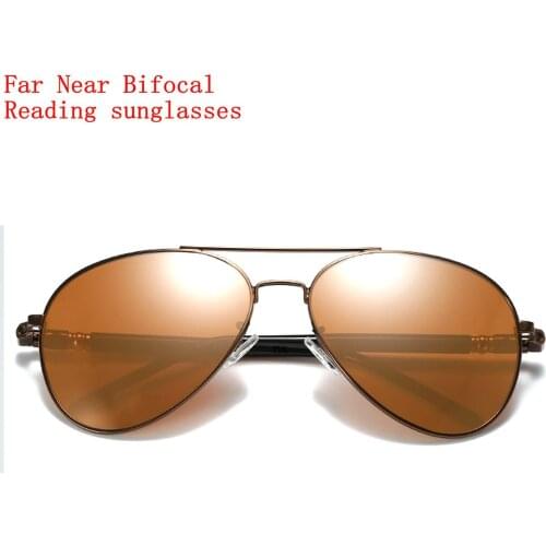 Outdoor Bifocal Sunglasses Reading Glasses Anti-Fatigue Presbyopia Sun Glasses Men Women Enlarge Bifocal Reader UV with Box NX