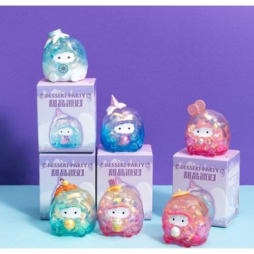 Original Anime Dessert Party Ike Family Blind Box Action Figure Toys Kawaii Desktop Model Girlfriend Birthday Gift Collection