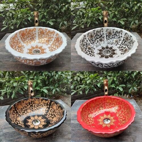 Bathroom wash basin, above counter basin, wash basin, household modern simple round wash basin, ceramic wash basin, single basin