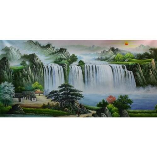 Hand Painted Modern Oil Painting on Canvas Chinese-style landscape painting Canvas Painting Wall Art Picture for Home Decoration