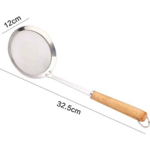 Long Handle Mesh Strainer Colander Spoon Stainless Steel Oil Filter Net Scoop Long Handle Mesh Strainer