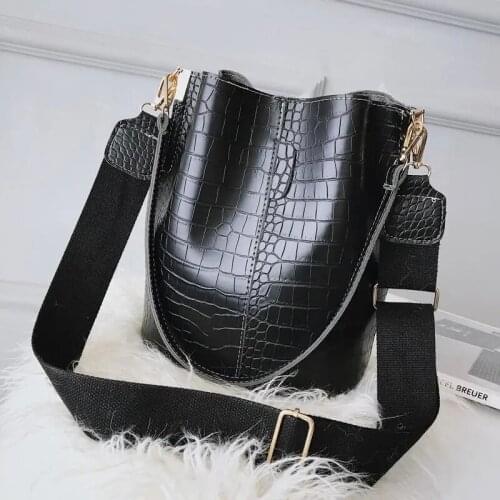 Crocodile Shoulder Bucket Bag Brand Designer Serpentine Women Bags PU Leather Bag large capacity Versatile Messenger Bag
