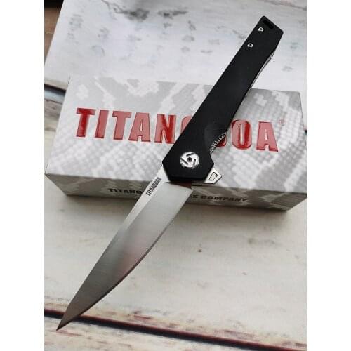 TITANOBOA New T-202 Ceramic Ball Bearing D2 blade G10 handle Camping Kitchen Hunting Outdoor pocket fruit EDC tool folding Knife