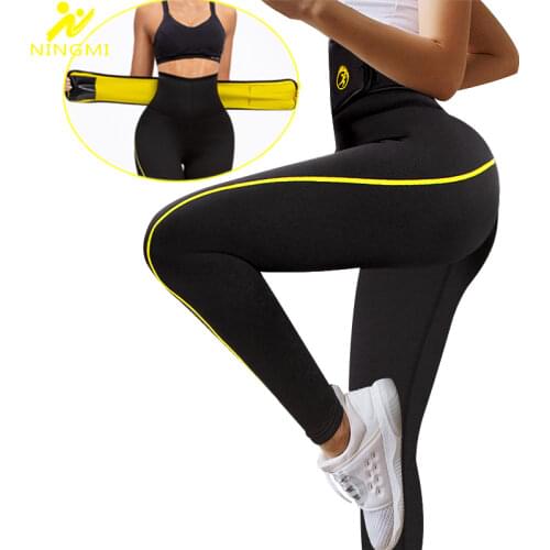 NINGMI Tummy Control Panties Waist Trainer Strap Slimming Pants Women Neoprene Sauna Body Shaper Sport Leggings Sexy Butt Lifter