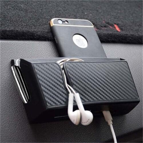 Carbon Fiber Style Car Storage Box Phone Holder Soft EVA Material Car Organizer Bag Card Holder Coin Holder Stowing Tidying