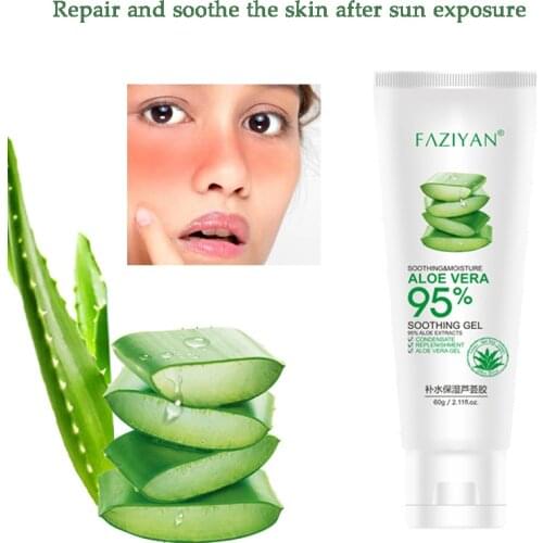 60g Aloe Face Cream Natural Aloe Vera Gel Moisturizer Soothing Gel Acne Treatment Scar Remove Sunburn Repair Face Skin Care Gel