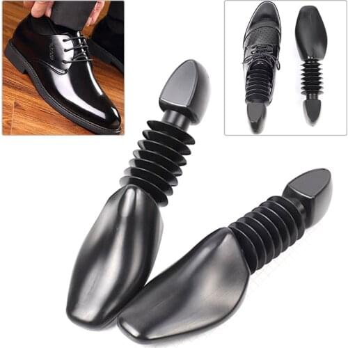 1Pair Black Practical Plastic Shoe Trees Adjustable Length Men/Women Shoe Trees Stretcher Boot Holder Organizers