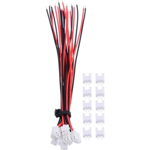 10 Sets 2 Pin Durable Mini Micro JST 24AWG Connector Wires Plug 2.54mm Pitch With Wires 150mm Length XH.54mm