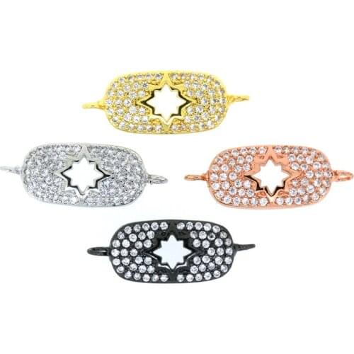 10pcs Wholesale Jewelry DIY Making Bracelets Accessories Parts Cubic Zirconia Pattern Charms Crystal Connectors Diy Jewelry